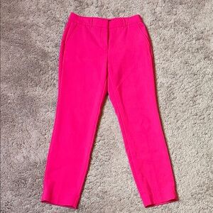 White House Black Market Vibrant Pink Trousers ankle length Size 4